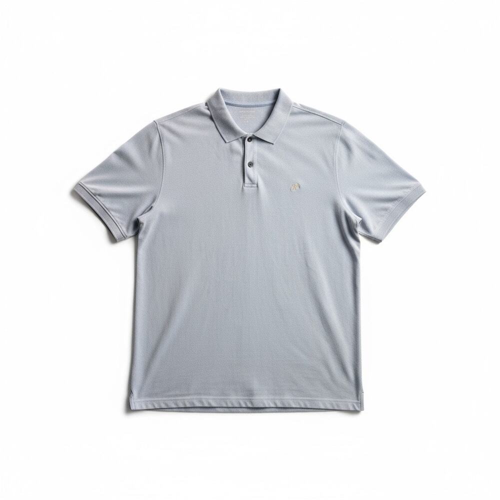 Banana Republic Mens Light Blue Cotton Short Sleeve Polo L Preppy Old Money Golf